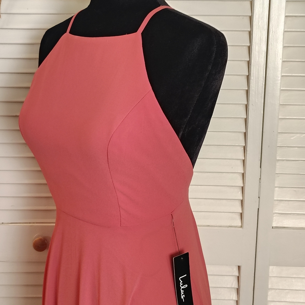 NWT - Lulus Dusty Rose Pink Strappy Maxi Dress Size S - Picture 8 of 14